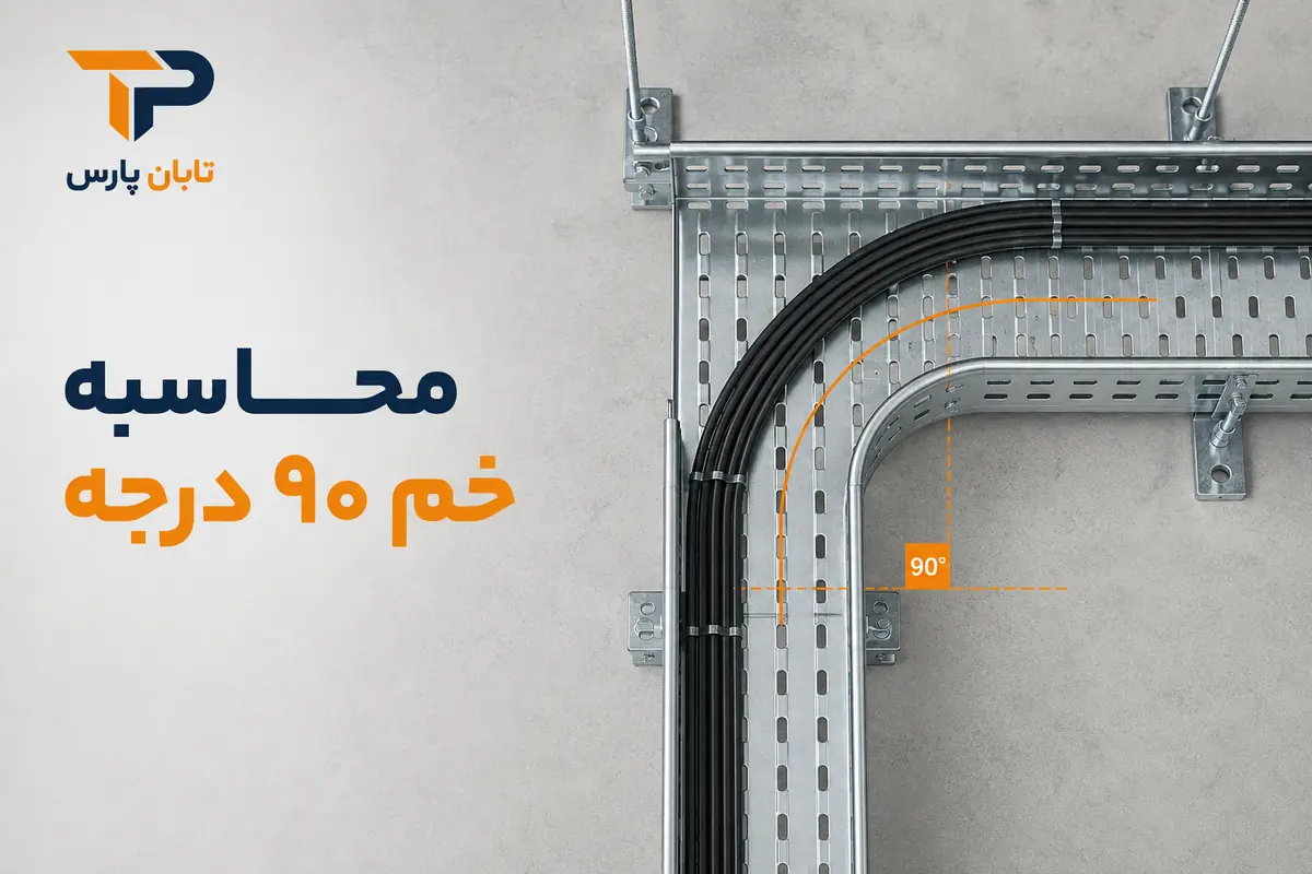 فرمول خم سینی کابل چیست؟ آموزش محاسبه خم ۴۵ و ۹۰ درجه با مثال 2 محاسبه خم ۹۰ درجه سینی کابل