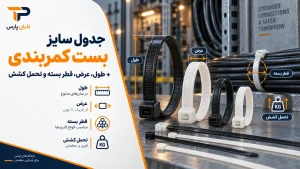 جدول سایز بست کمربندی